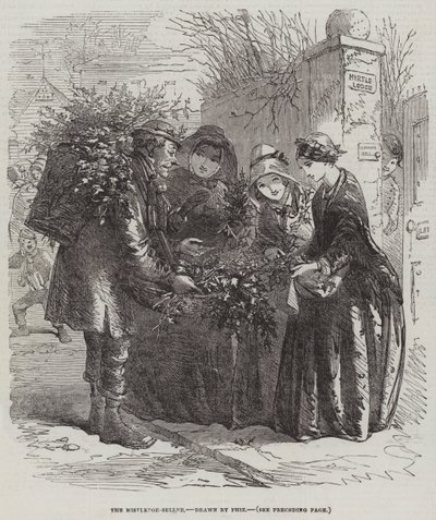 The Mistletoe-Seller by Hablot Knight Browne